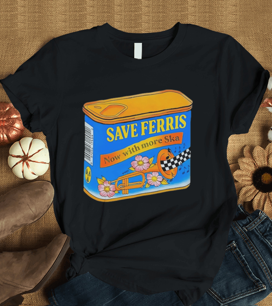Save Ferris Now With More Ska Trombone Flowers Checkered Banner T-Shirt