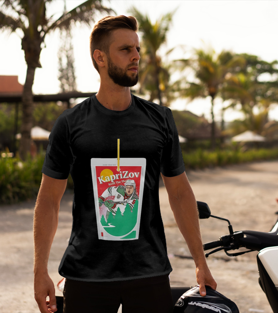 Kaprizov Kirill The Thrill Minnesota Wild Juice Box Hockey T-Shirt