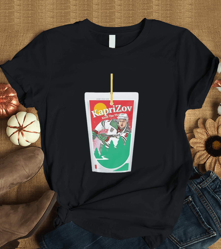 Kaprizov Kirill The Thrill Minnesota Wild Juice Box Hockey T-Shirt