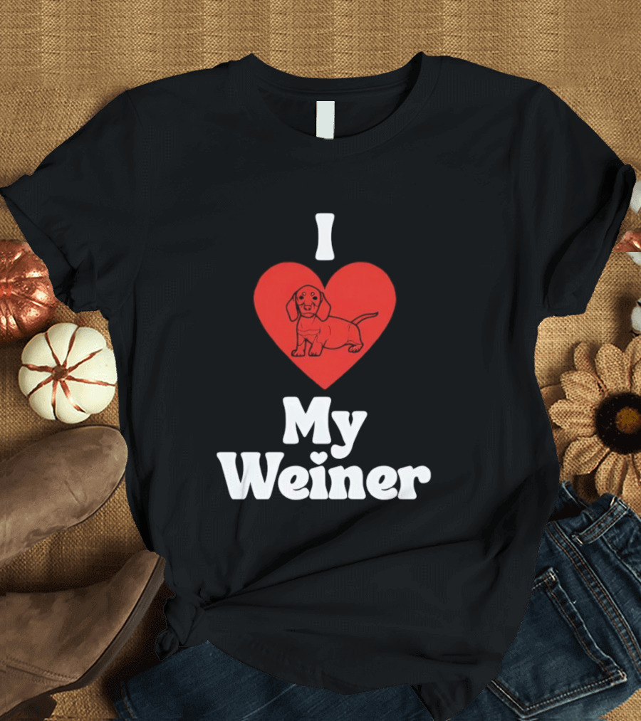 I Heart My Weiner Dachshund Love T-Shirt