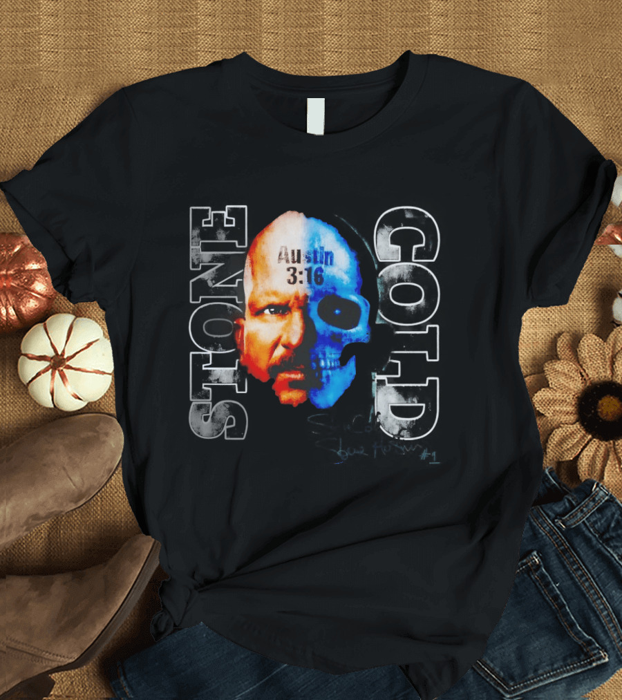 Stone Cold Steve Austin 3:16 Two Face Skull Snow Wash T-Shirt