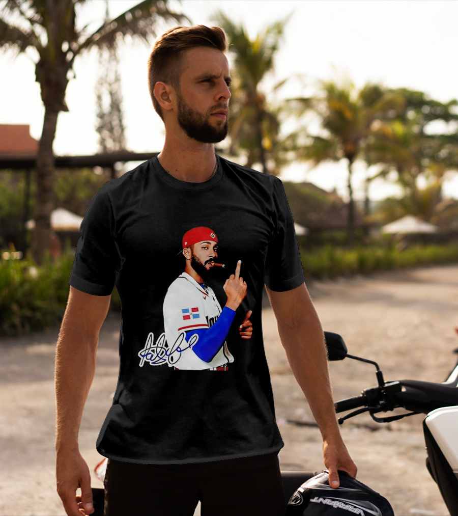 Fernando Tatis Jr San Diego Padres Smoking Middle Finger Dominican Jersey T-Shirt