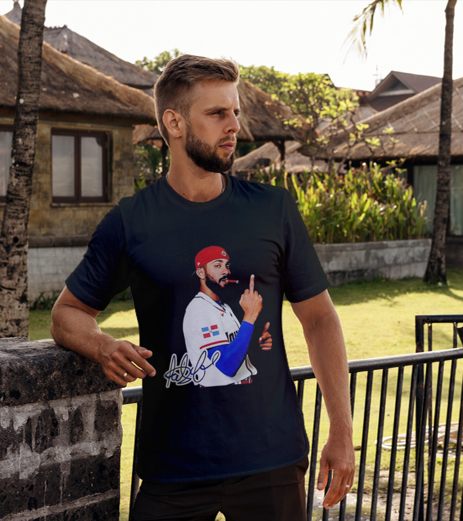 Fernando Tatis Jr San Diego Padres Smoking Middle Finger Dominican Jersey T-Shirt