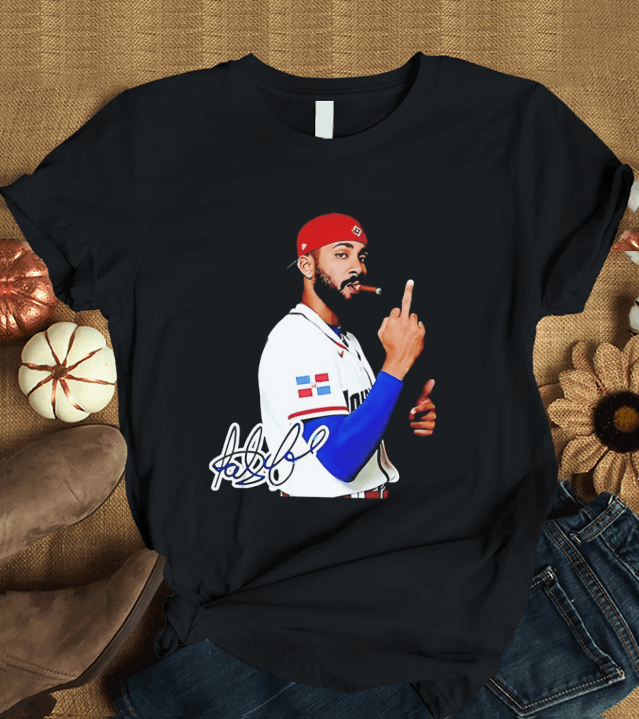 Fernando Tatis Jr San Diego Padres Smoking Middle Finger Dominican Jersey T-Shirt