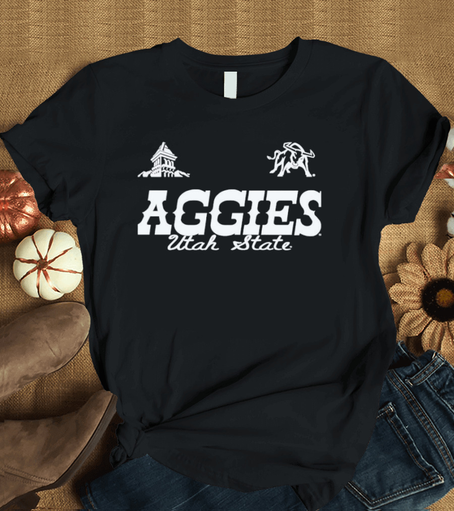 Utah State Aggies University Tower Bull T-Shirt