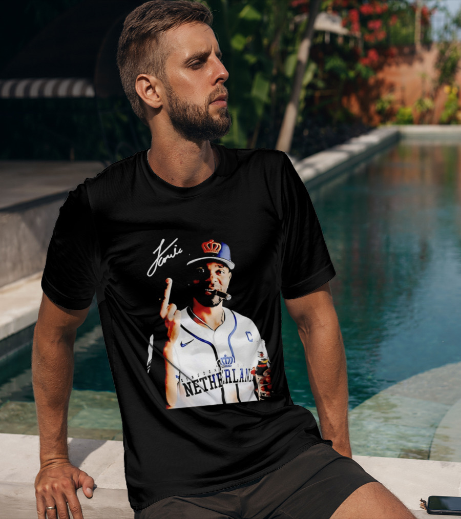 Xander Bogaerts Netherlands Baseball Smoking Gesture Middle Finger T-Shirt