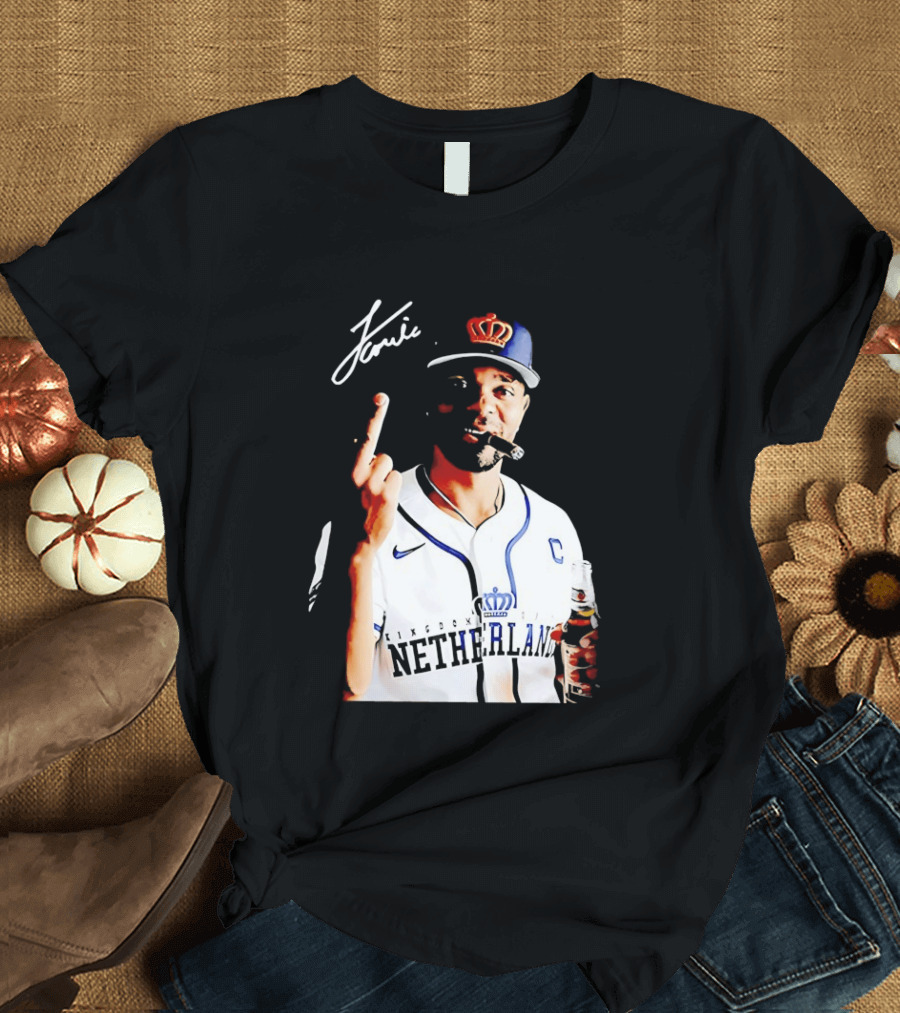 Xander Bogaerts Netherlands Baseball Smoking Gesture Middle Finger T-Shirt