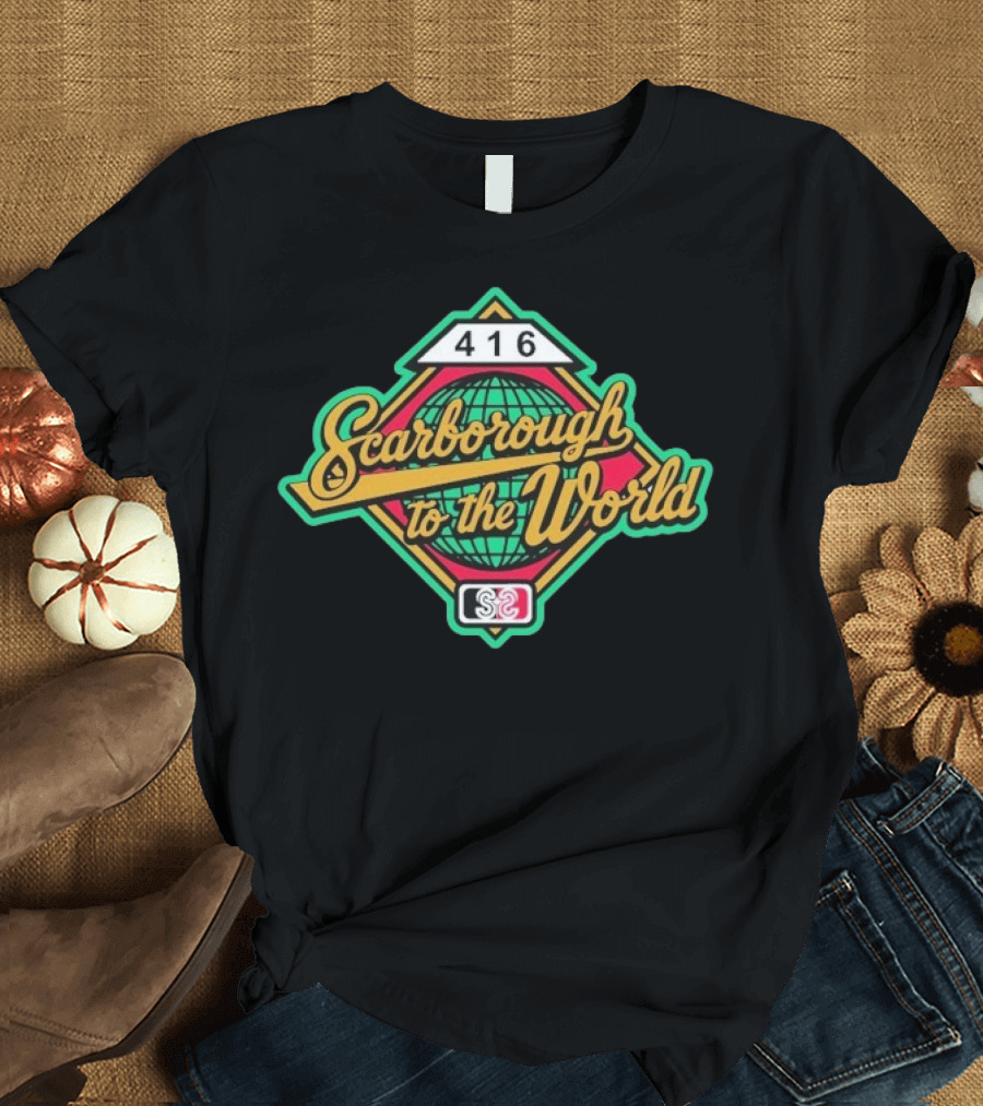 Scarborough To The World 416 Retro Globe Emblem T-Shirt