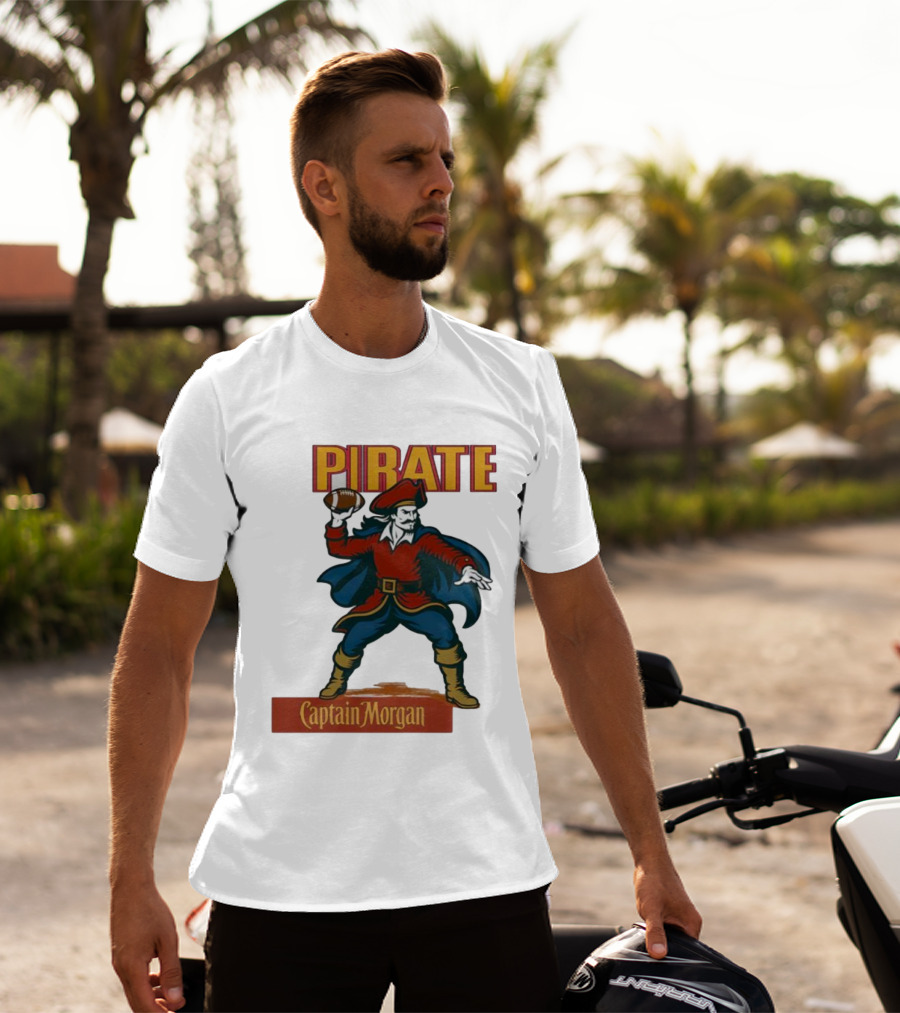 Captain Morgan Pirate Football Throwback T-Shirt