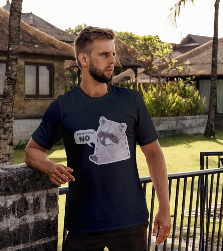 Respectfully No Funny Raccoon Vintage T-Shirt