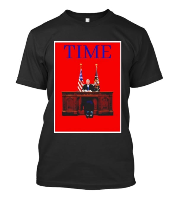 TIME Bill Clinton Desk USA Flag Presidential Parody Design T-Shirt