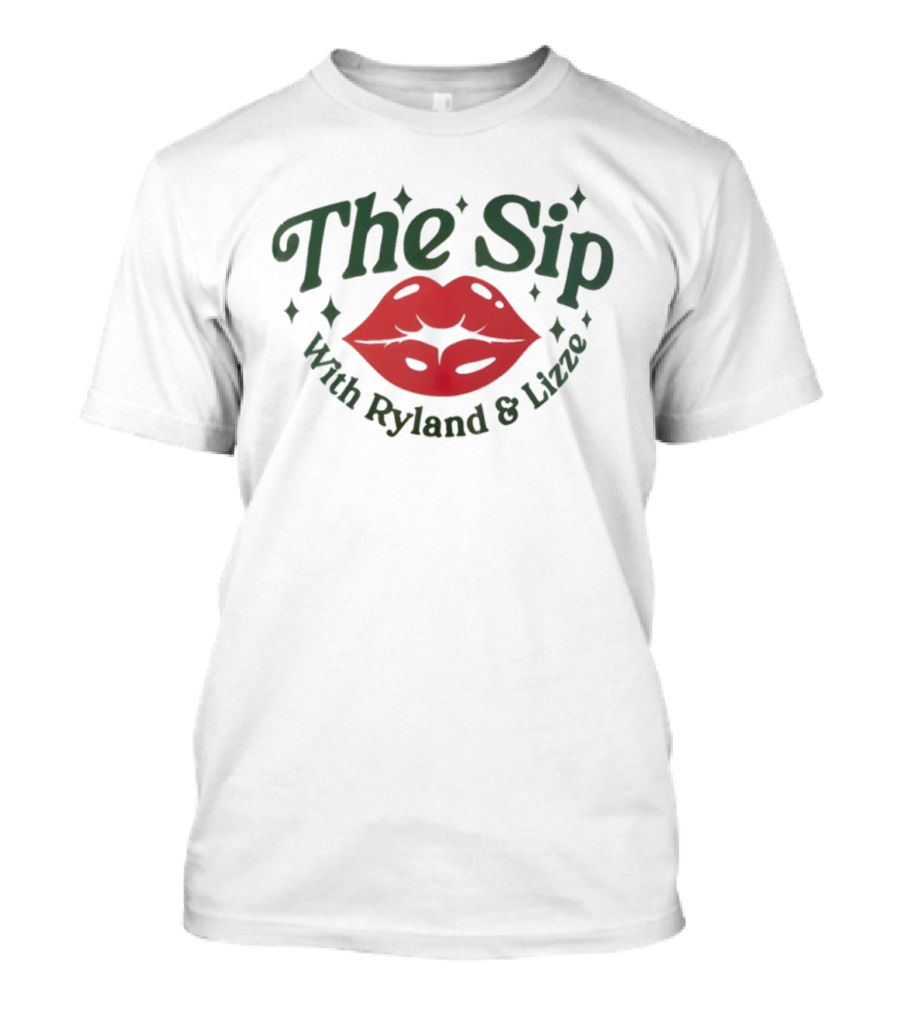The Sip Red Lips Ryland Lizze Stars T-Shirt