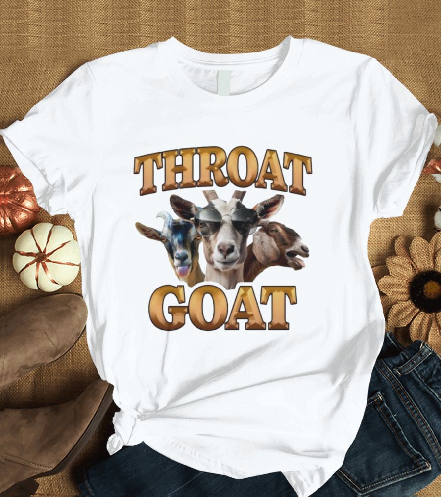 Throat Goat Funny Goat Trio Sunglasses Humor T-Shirt