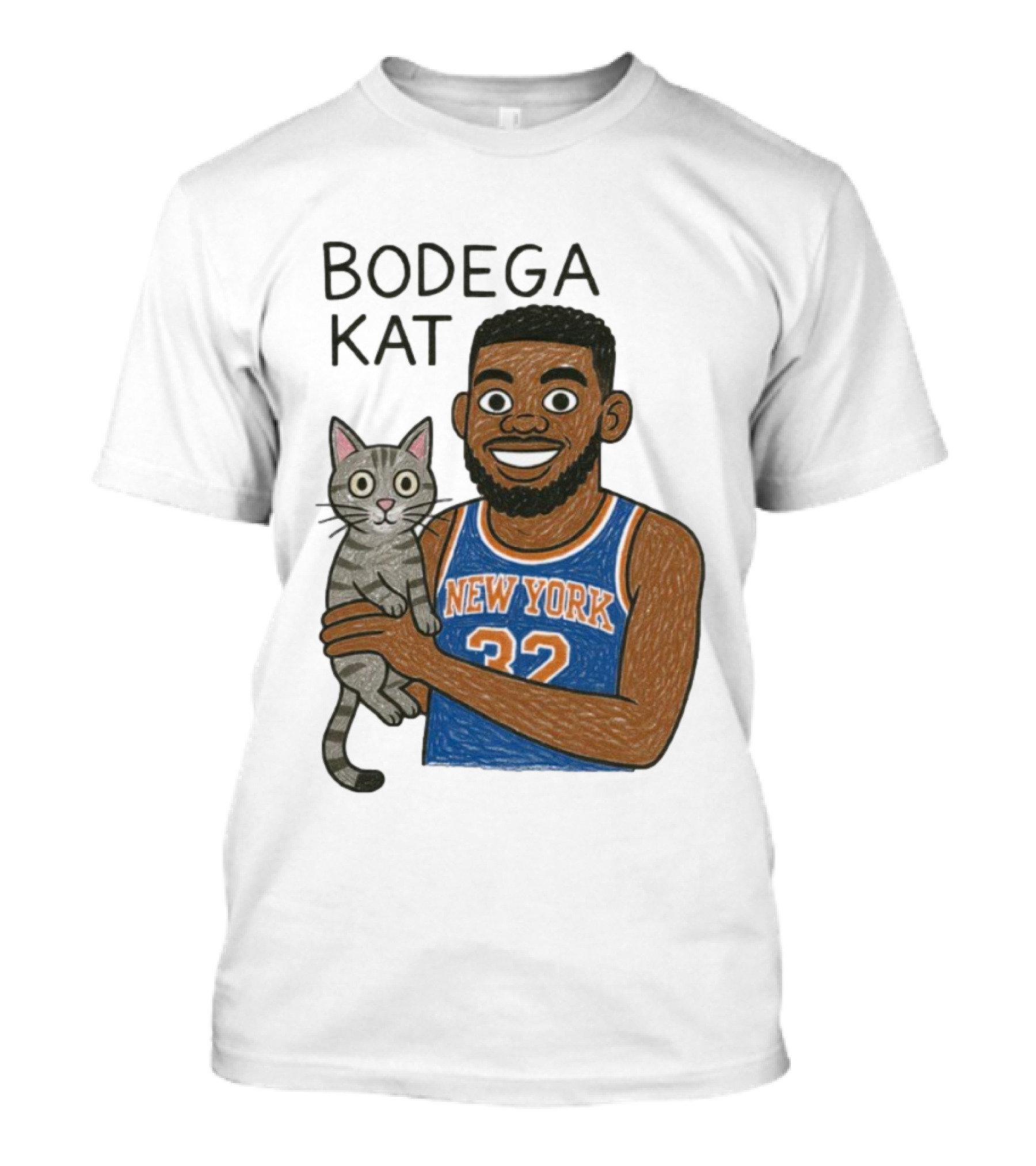 Bodega Kat New York 32 Basketball Fan Art T-Shirt