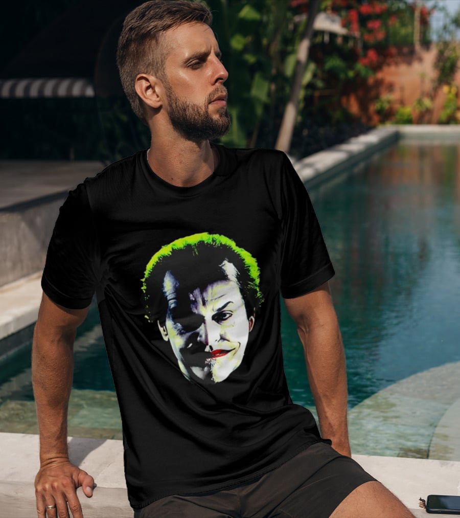 Jack Nicholson Joker Green Hair Batman Villain Face T-Shirt