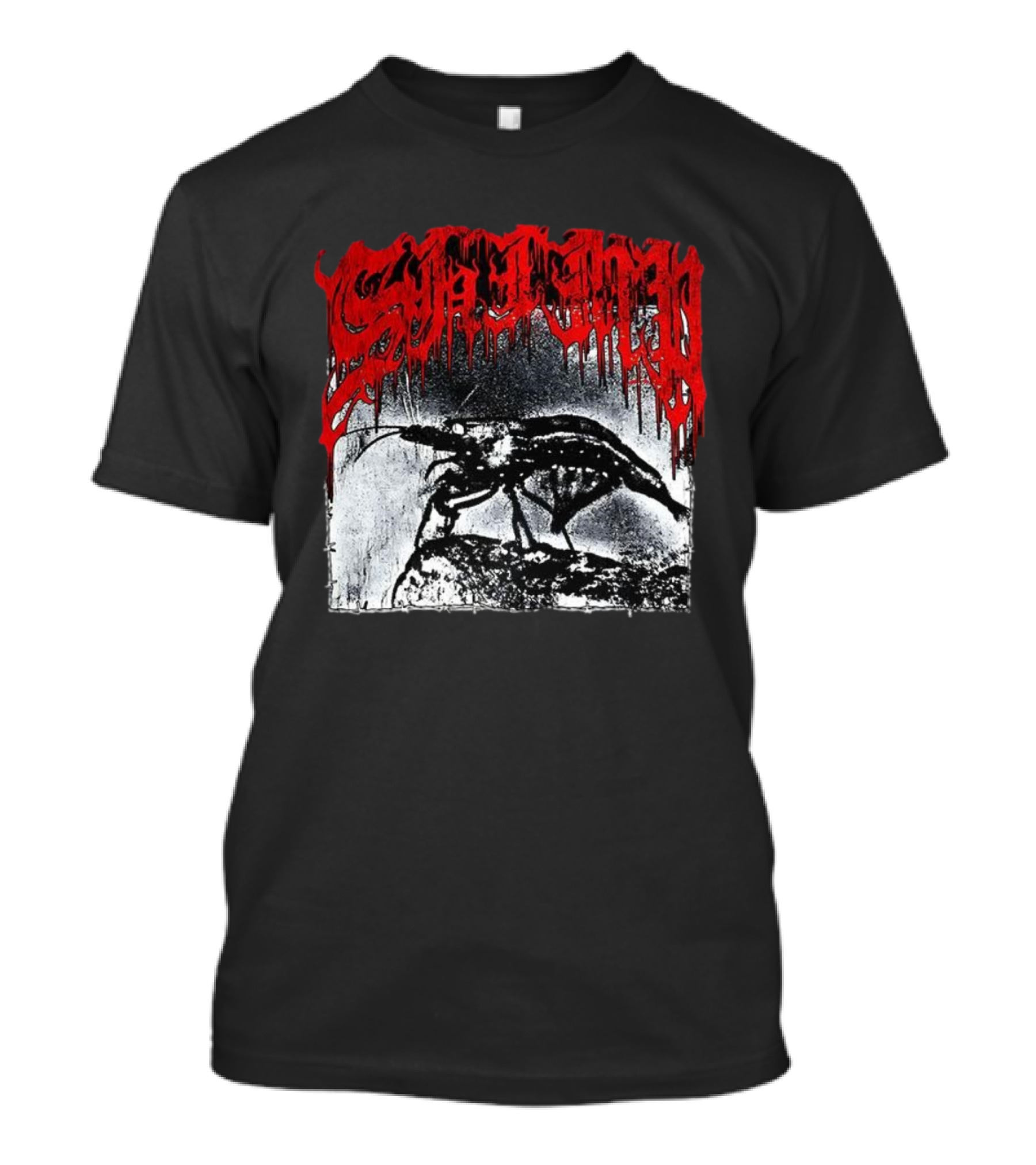 Death Metal Shrimp Lover Retro Horror Style T-Shirt