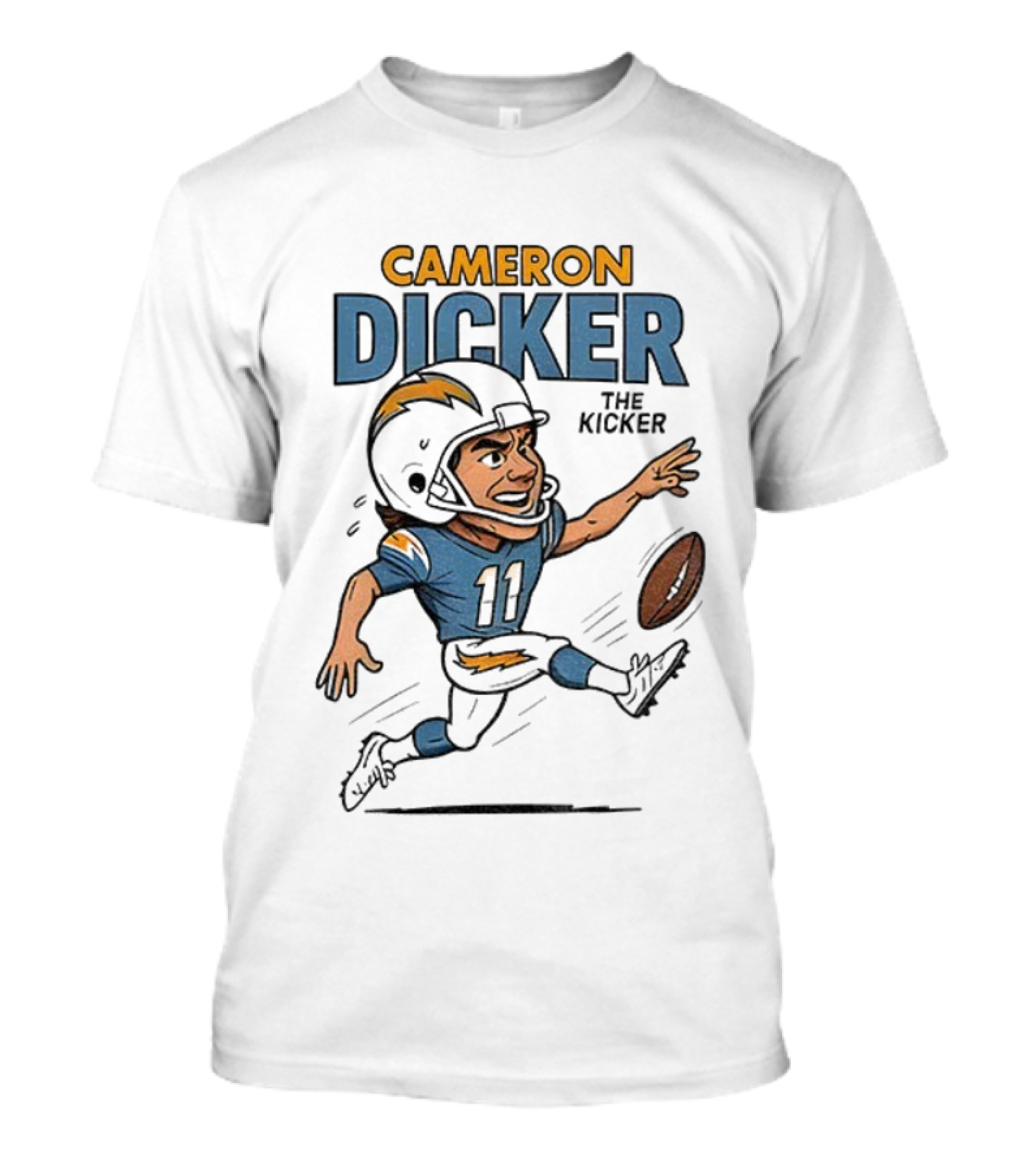 Cameron Dicker Kicker Caricature Los Angeles Chargers Football NFL T-Shirt