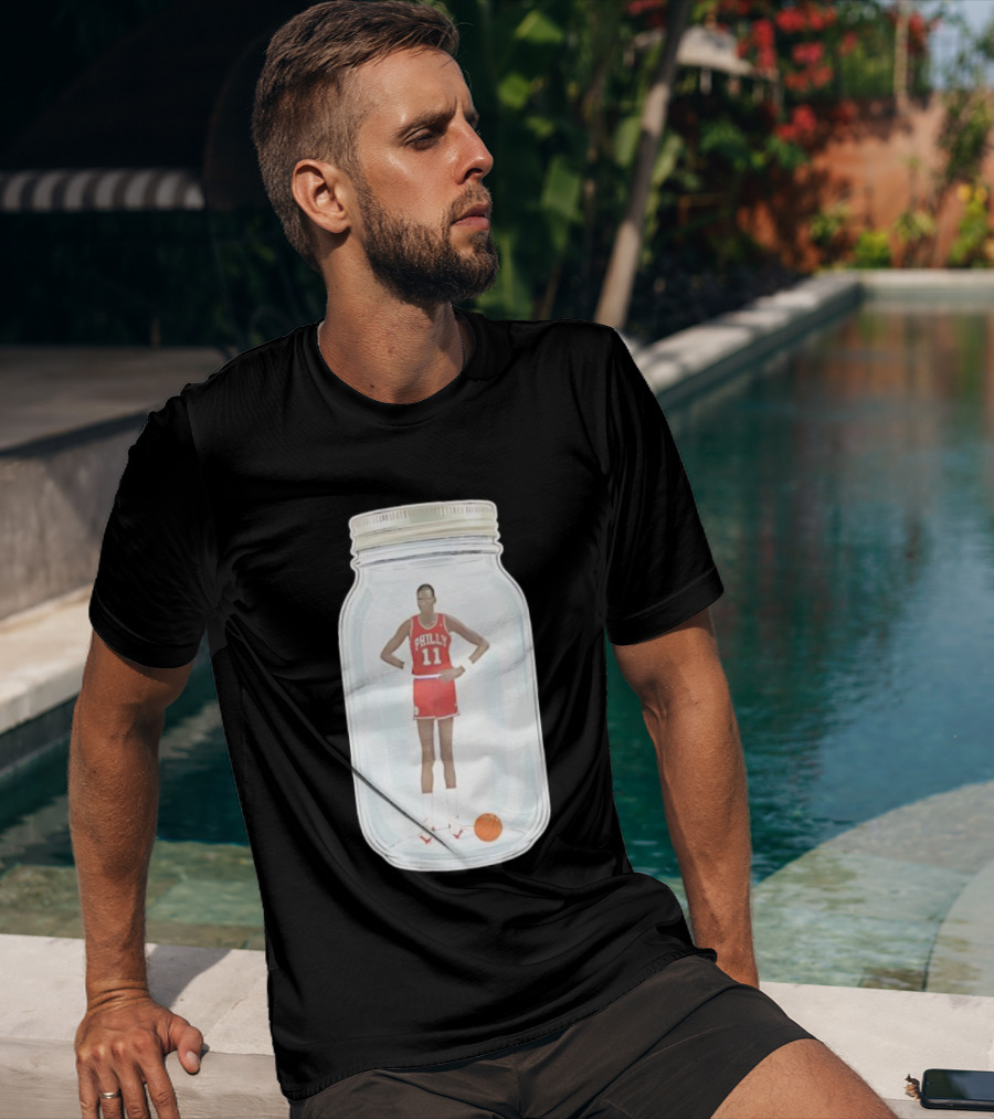 Philly Basketball 76ers Number 11 Manute Bol Jersey In Jar T-Shirt