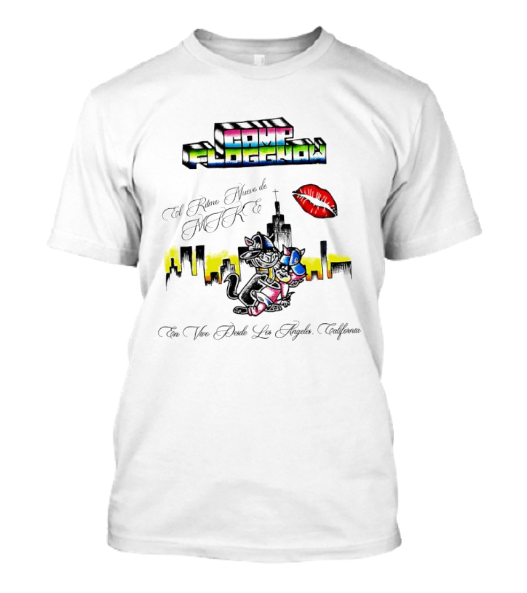 Camp Floggnaw The New Rhythm Of Make Los Angeles California Skyline Kiss T-Shirt