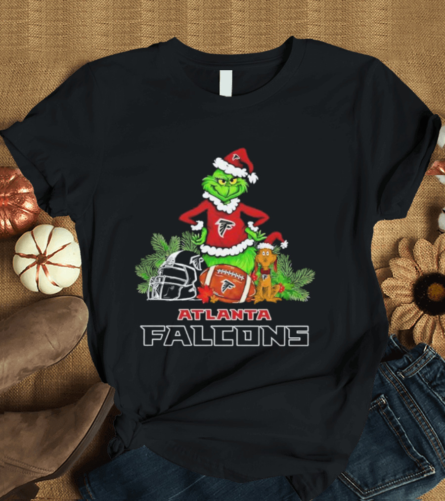 Grinch Max Christmas Atlanta Falcons Football Holiday T-Shirt