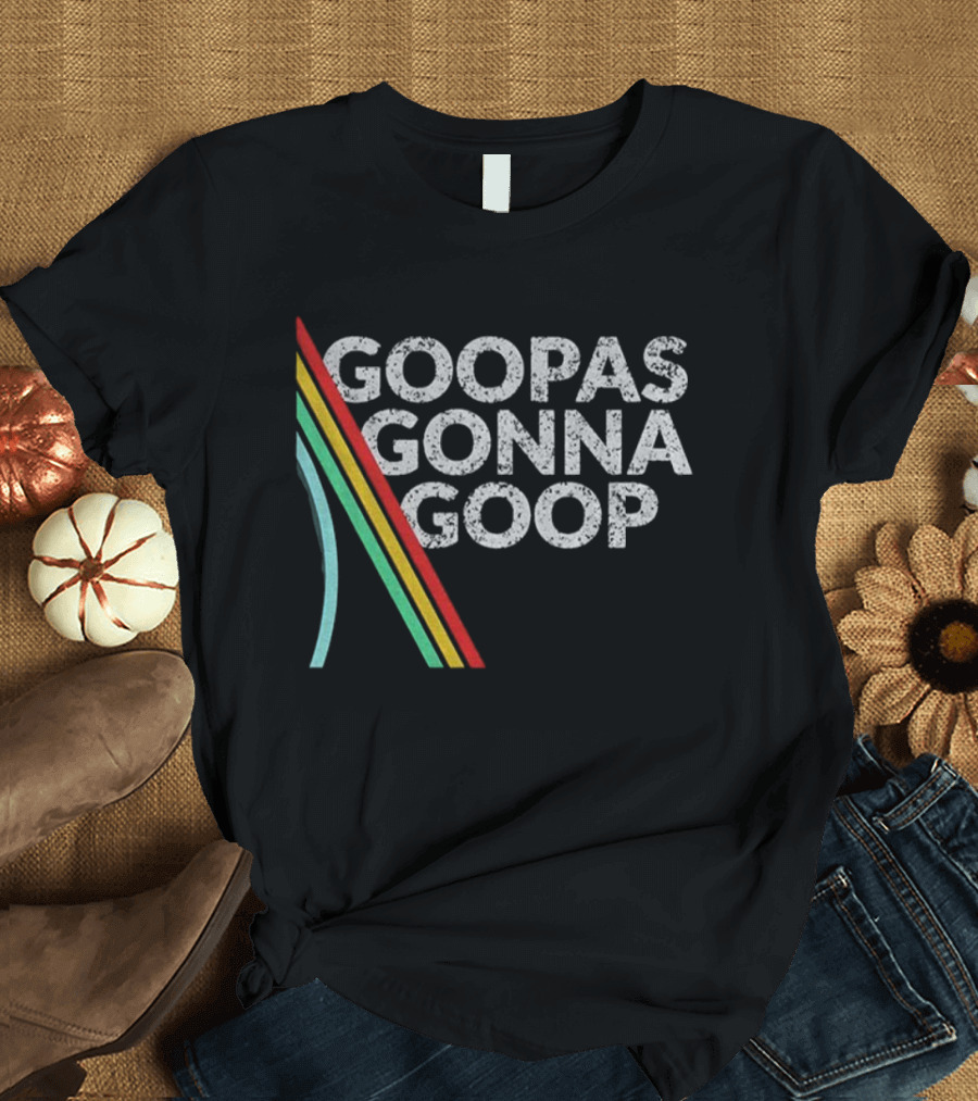 Goopas Gonna Goop Retro Stripes Burnt Peanut Color T-Shirt