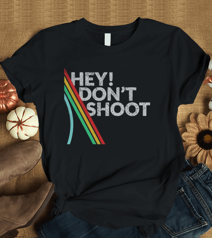 Hey Don't Shoot Goop Goop Goop Burnt Peanut Rainbow Stripes T-Shirt