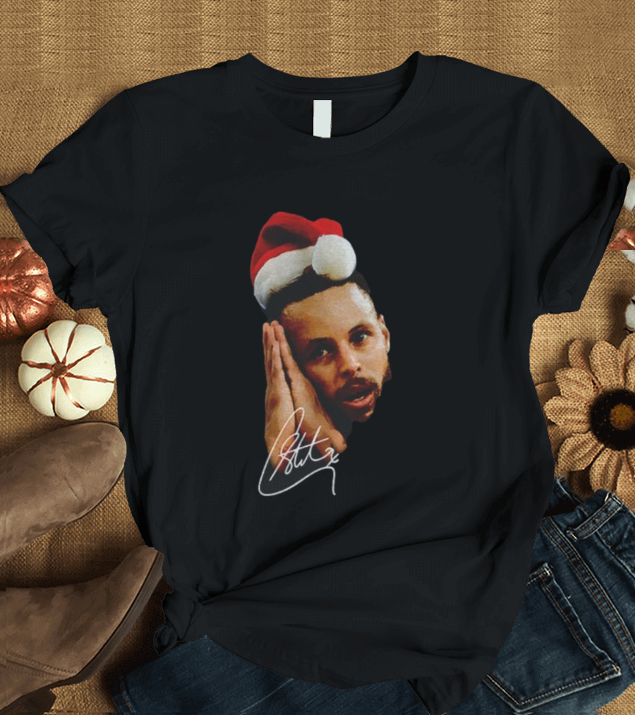 Sleeping Santa Hat Steph Curry Night Night Signature T-Shirt