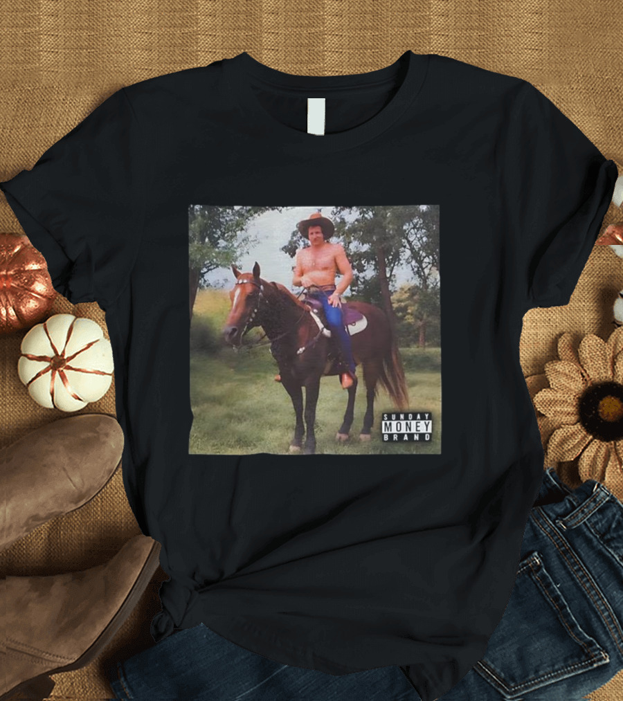 Dale Earnhardt Cowboy On Horseback Sunday Money Brand Retro T-Shirt