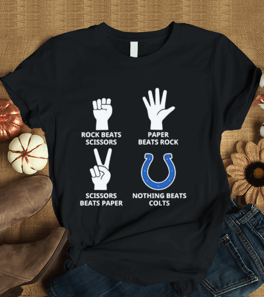 Rock Paper Scissors Colts Nothing Beats Indianapolis Football T-Shirt