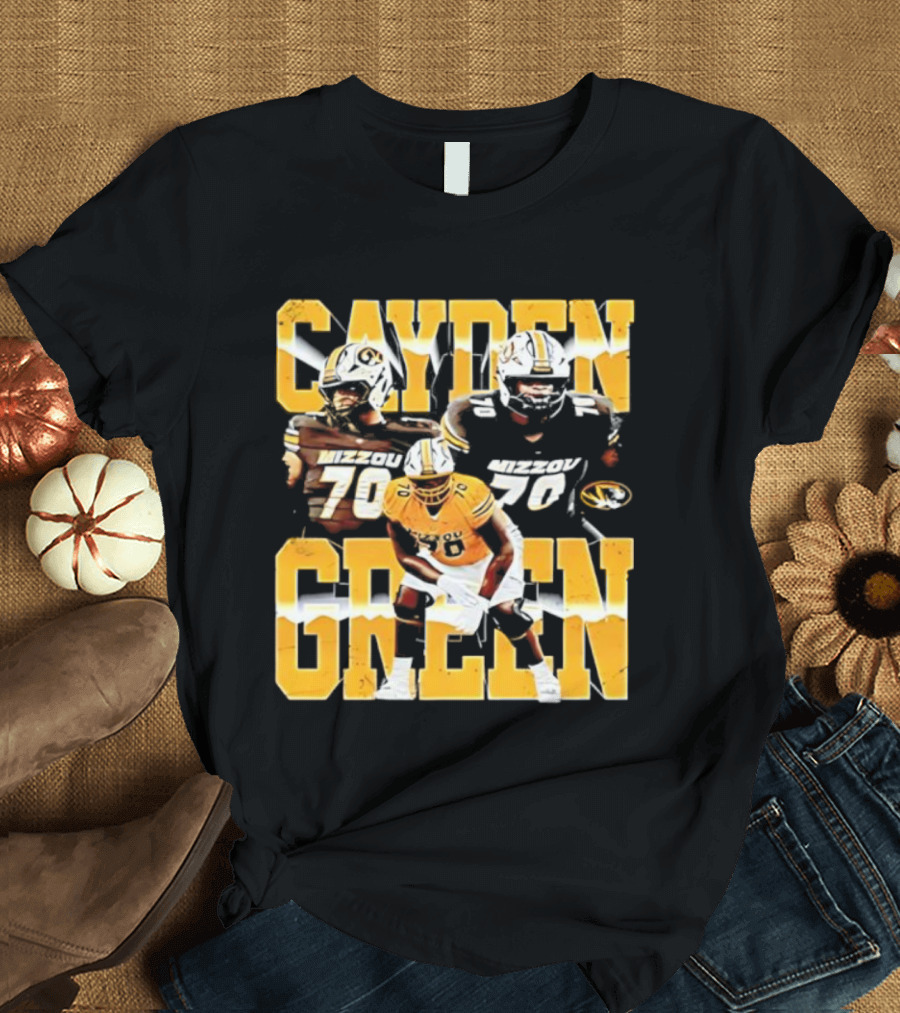 Mizzou Tigers Cayden Green 70 Player Imagery T-Shirt