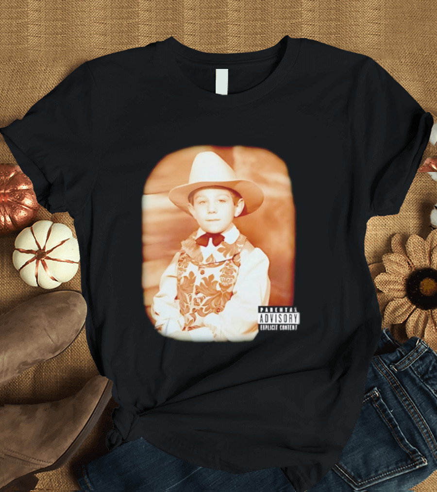 Cowboy Kid Parental Advisory Explicit Content T-Shirt