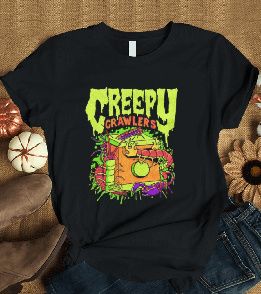 Creepy Crawlers Vintage Telephone Splatter Design T-Shirt