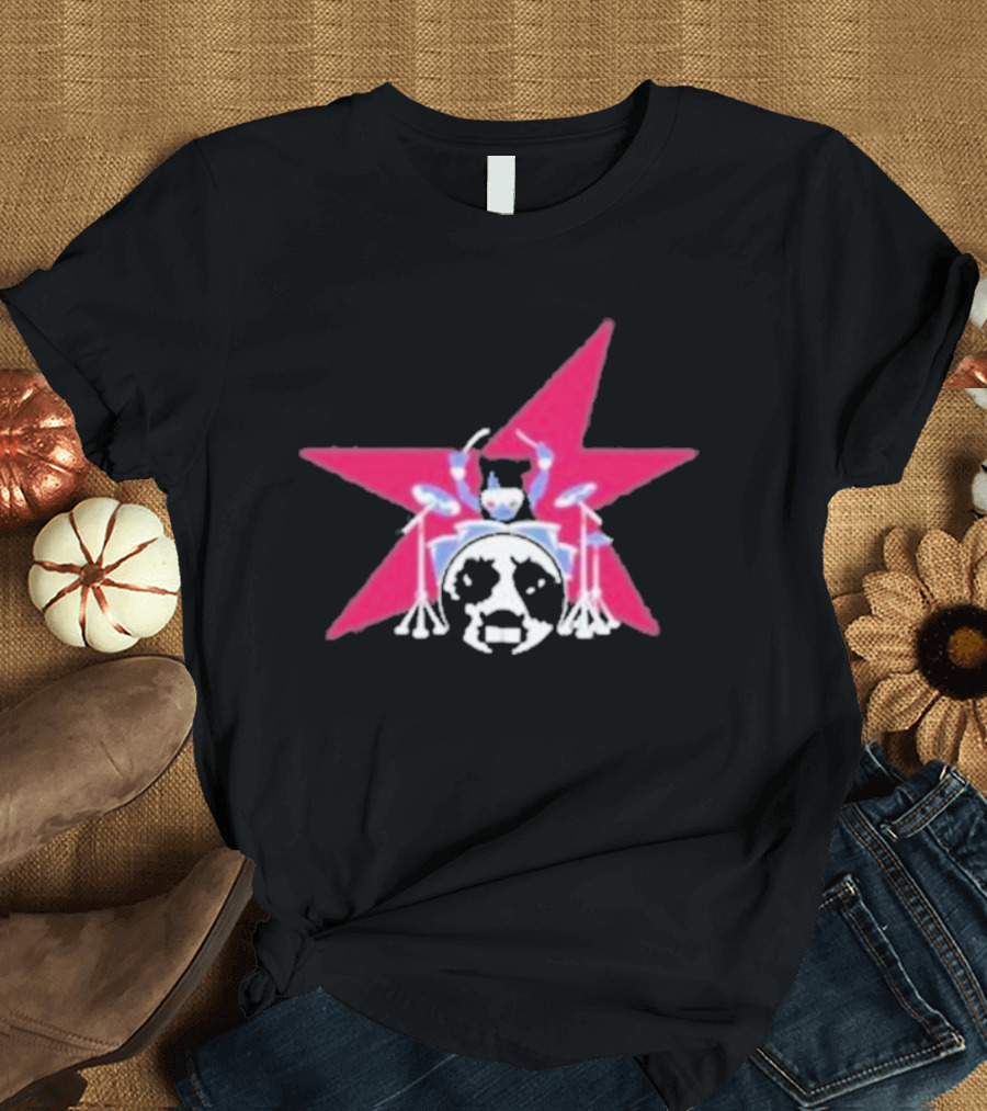 Torr Drummer Star Drums Iconic Panda Graphics T-Shirt
