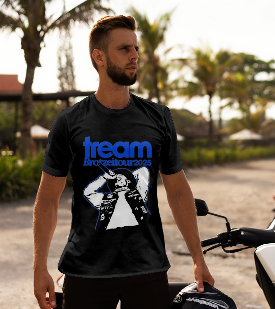 Tream BrotzeiTour 2025 Singer Microphone Illustration T-Shirt