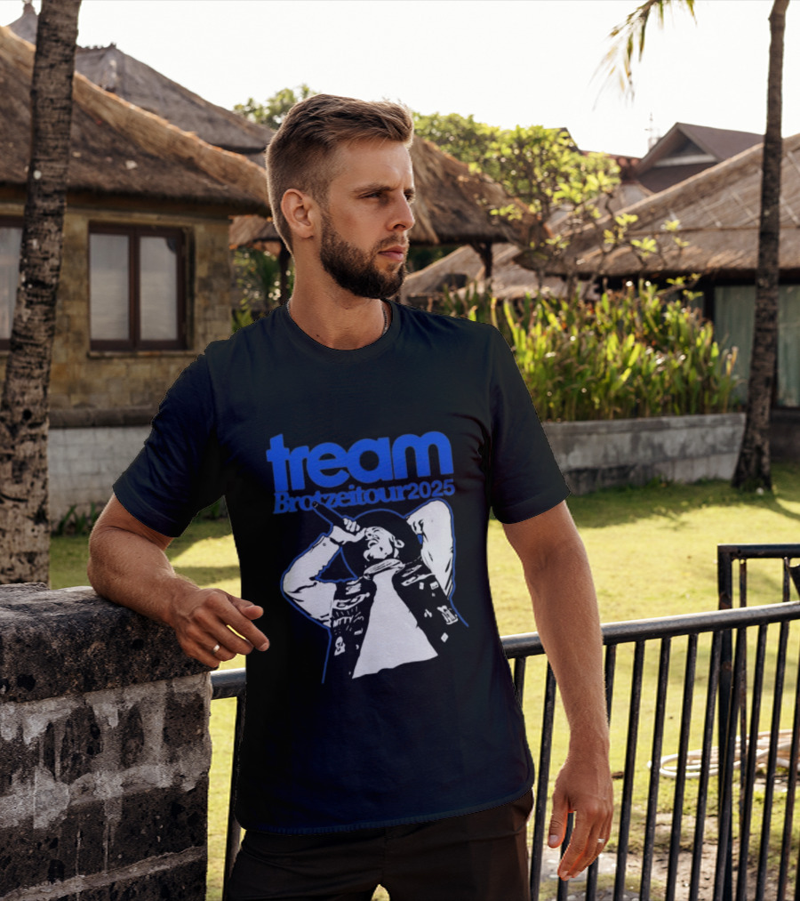 Tream BrotzeiTour 2025 Singer Microphone Illustration T-Shirt