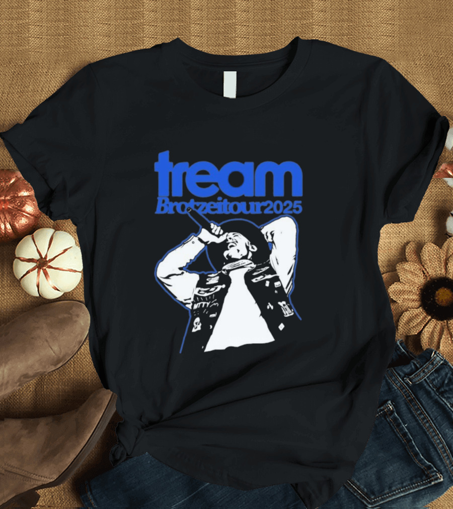 Tream BrotzeiTour 2025 Singer Microphone Illustration T-Shirt
