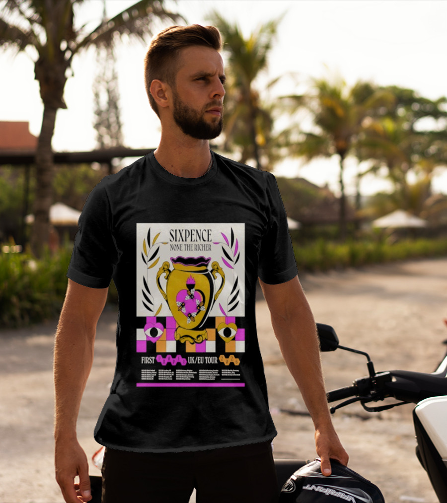 Sixpence None The Richer First Proper UK EU Tour 2026 Eye And Vase Motif T-Shirt