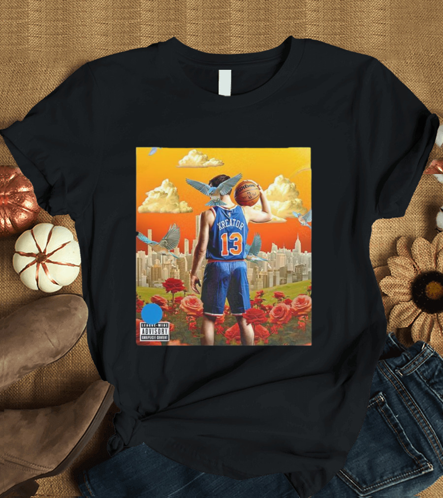Kreator 13 New York Knicks Basketball City Skyline And Roses T-Shirt