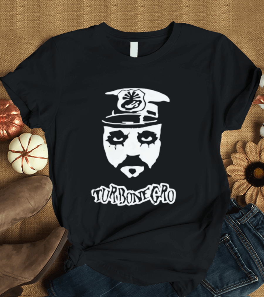 Turbonegro Hank Von Helvete Masked Face With Officer Hat T-Shirt