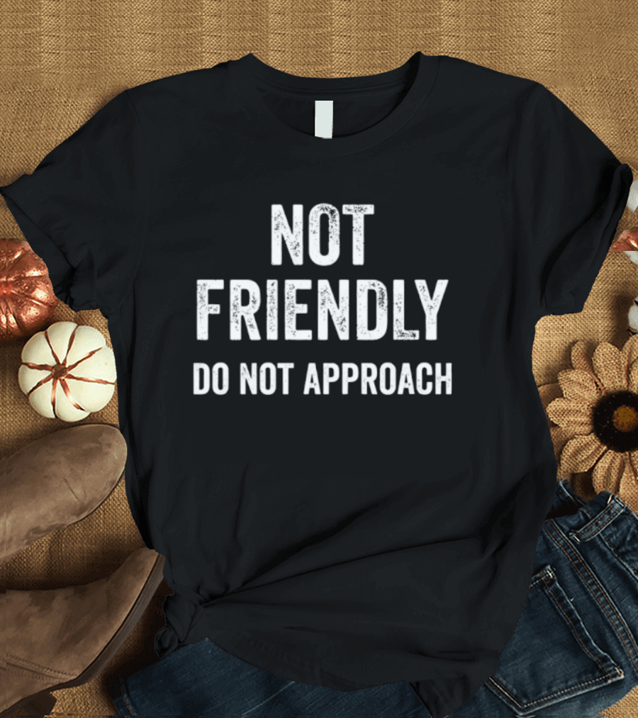 Not Friendly Do Not Approach Quote Funny T-Shirt