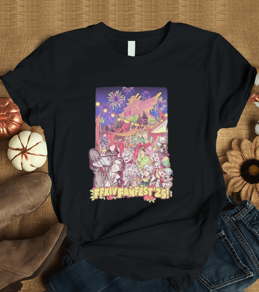 FFXIV Fan Fest 2026 Fireworks And Celebration Scene T-Shirt