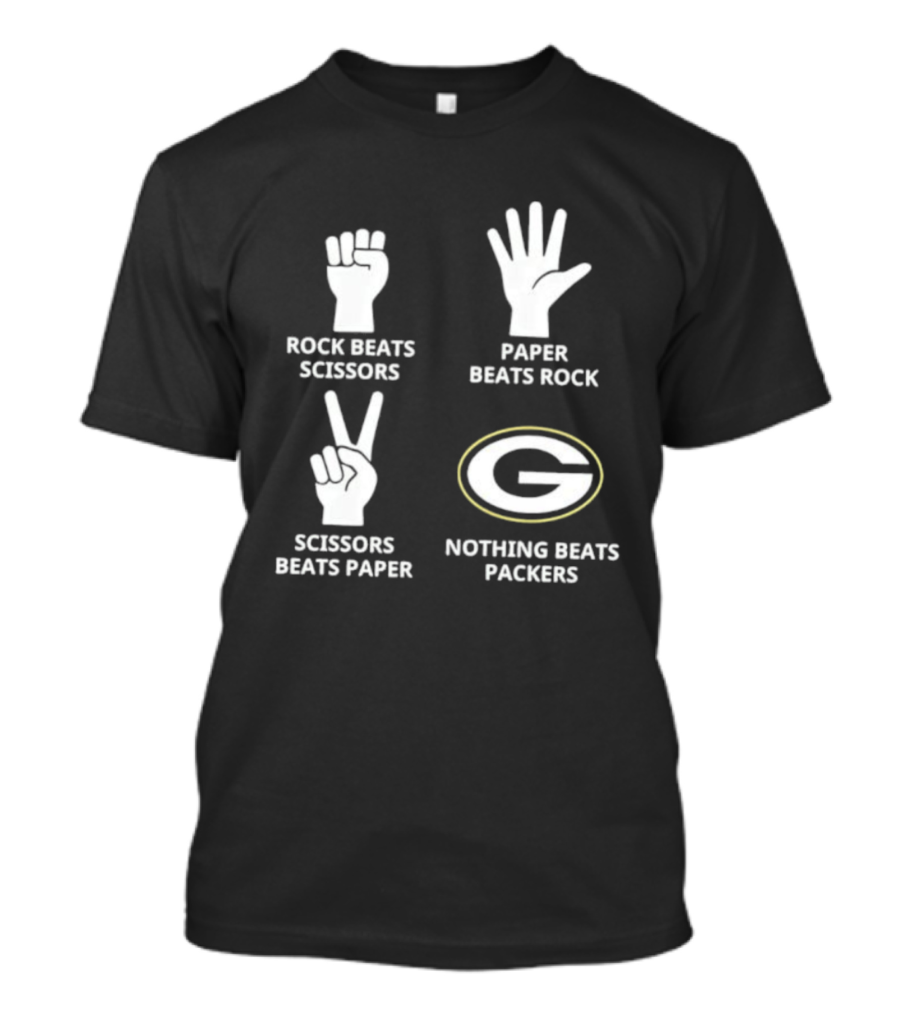 Rock Paper Scissors Nothing Beats Packers T-Shirt