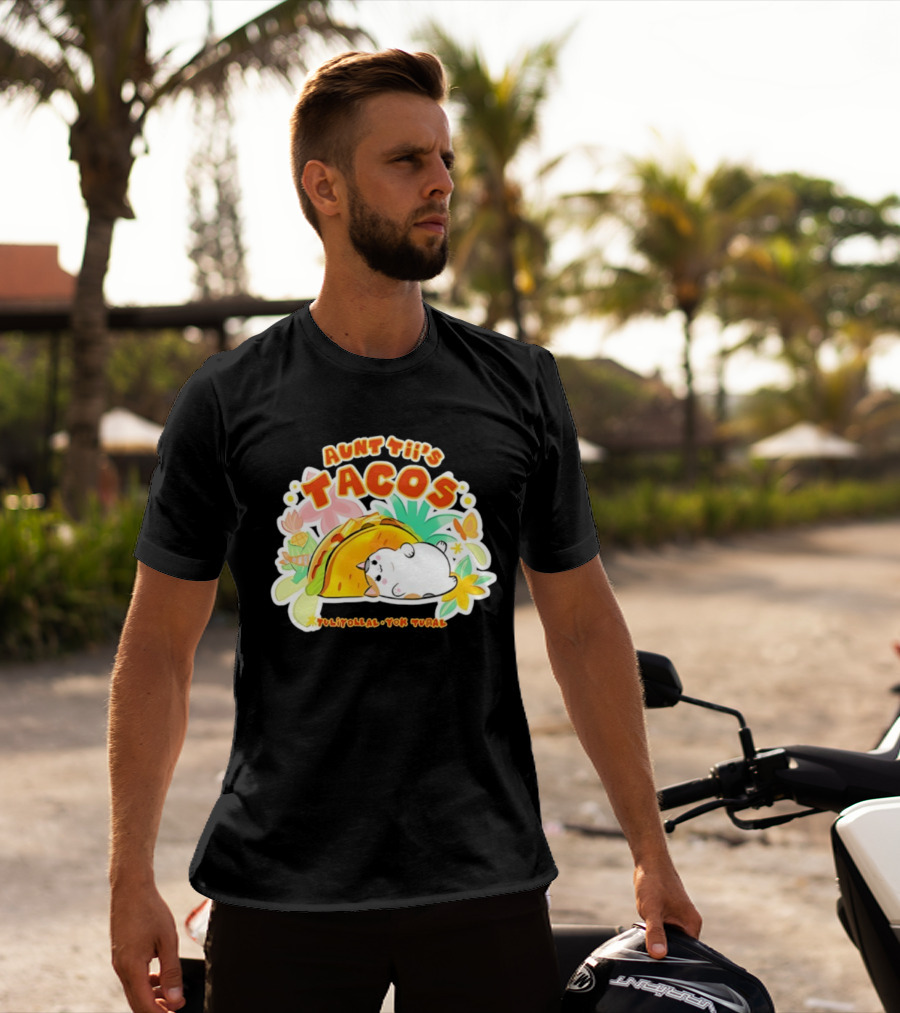 Final Fantasy FFXIV Fan Fest 2026 Aunt Tii’s Tacos Tuliyollal Yok Tural Playful Taco And Floral Design T-Shirt