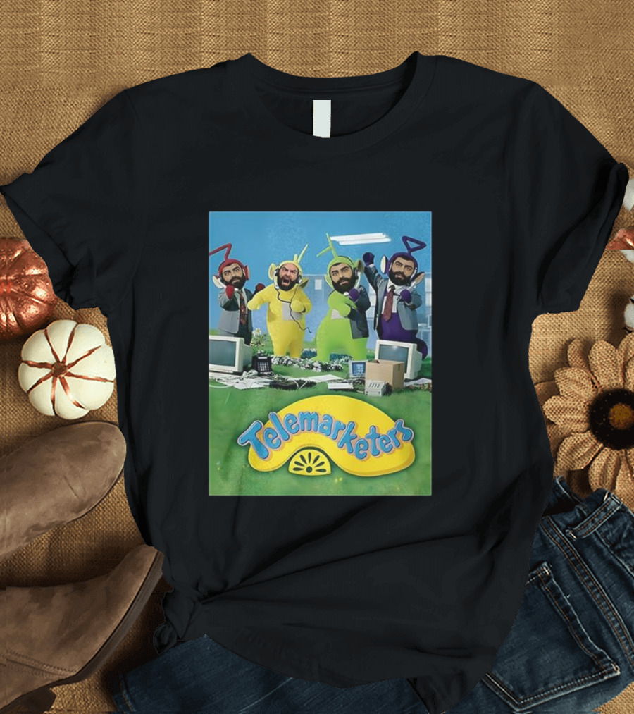 Telemarketers Teletubbies Funny Crossover Mashup T-Shirt