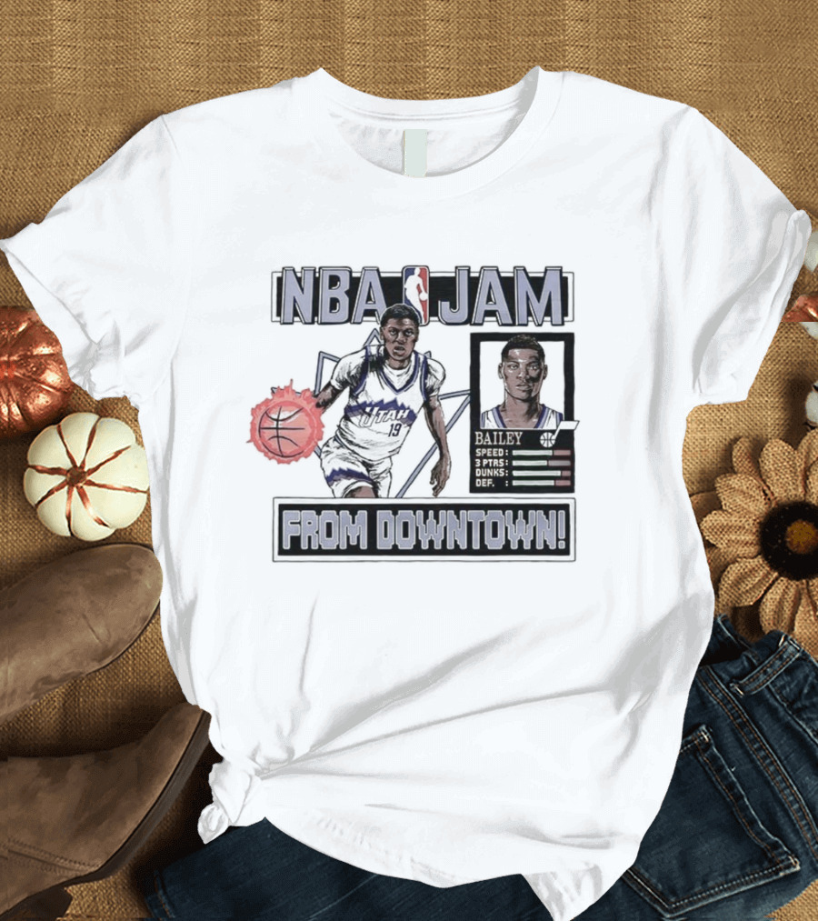 NBA JAM Ace Bailey Utah Jazz From Downtown Classic Video Game T-Shirt