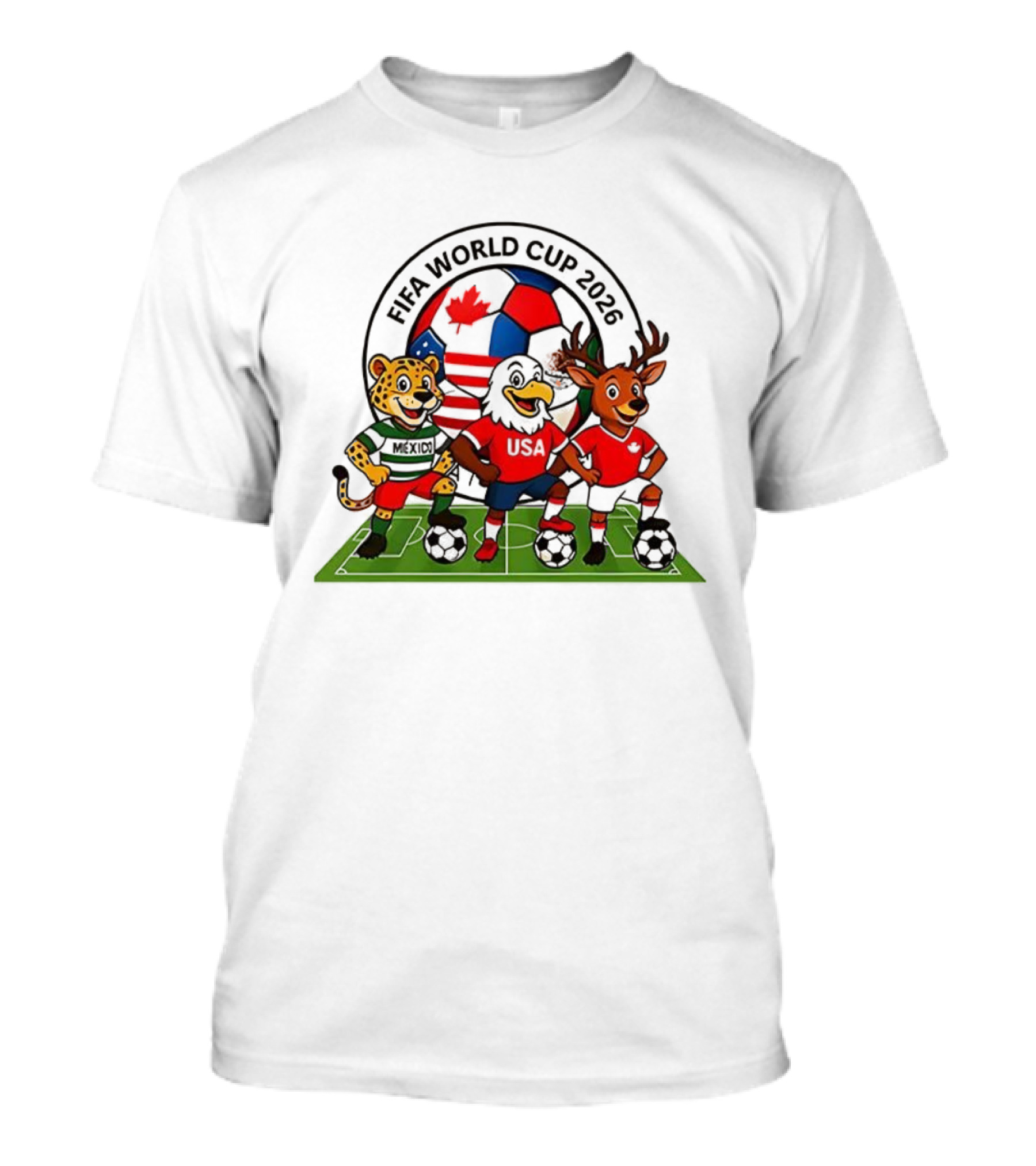 FIFA World Cup 2026 Mascot Jaguar Eagle Deer T-Shirt