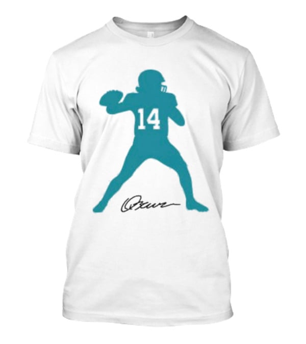 Quinn Ewers Number 14 Football Player Silhouette T-Shirt