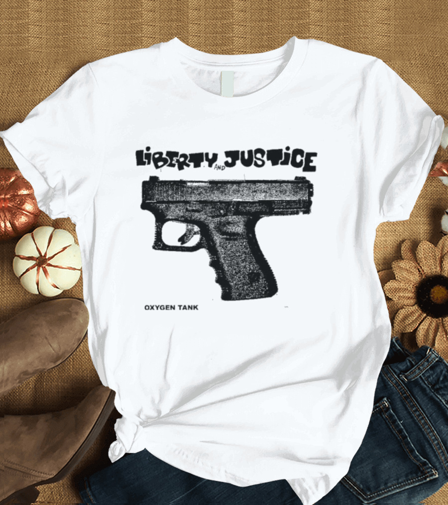 Liberty Justice Oxygen Tank Gun Graphic T-Shirt