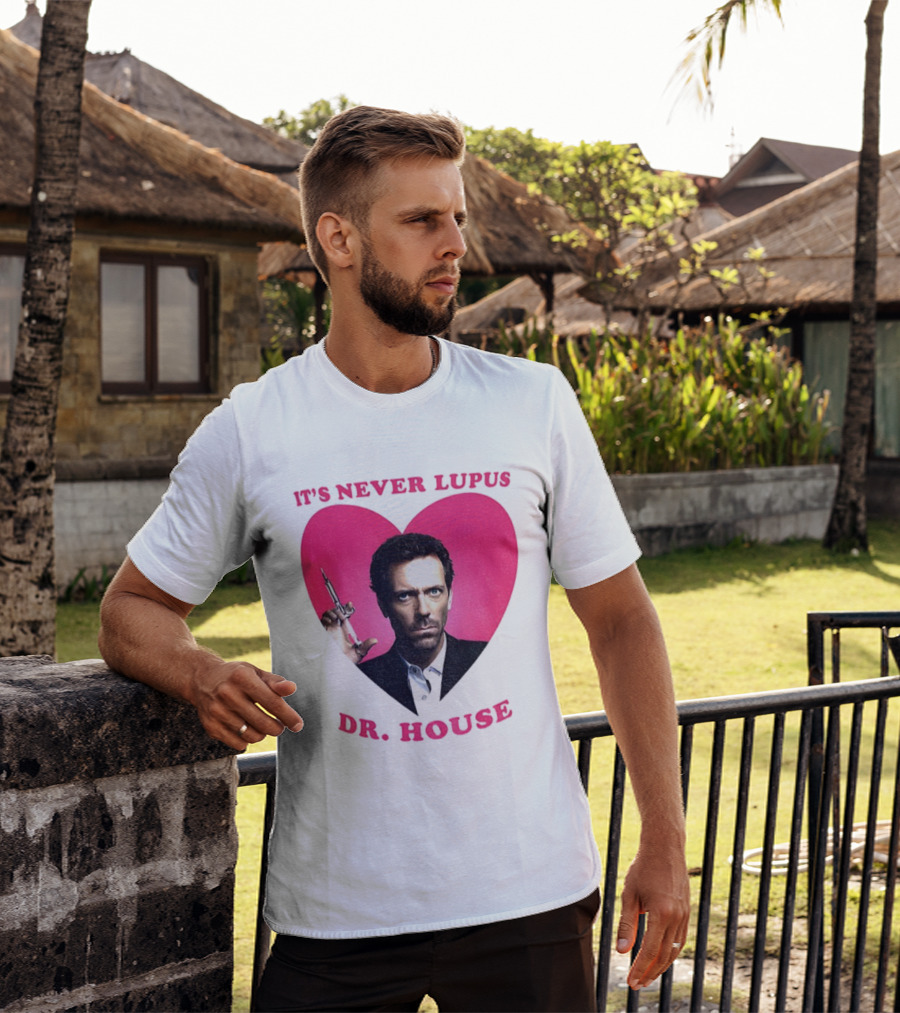 It's Never Lupus Dr. House Pink Heart T-Shirt