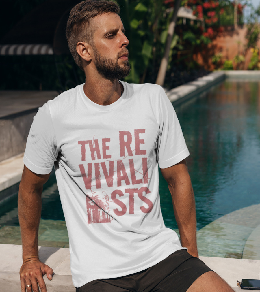 The Revivalists Bold Block Text With Building Outline T-Shirt